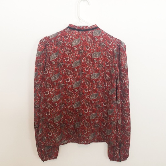 Forever 21 Orange Paisley Print Boho blouse - Picture 3 of 6